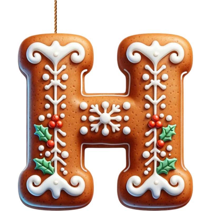 Acrylic A to Z Letters Ornaments, 26 Letter Creative Christmas Tree Decoration Pendant, Hanging 2D Flat Alphabet Letters Decor