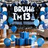 13th Birthday Party Decorations Banner for Boys Bruh I'm 13 Backdrop Funny Teenage Bday Banner Teen Boy 13th Birthday Decor 5.9x3.6ft Happy 13 Years