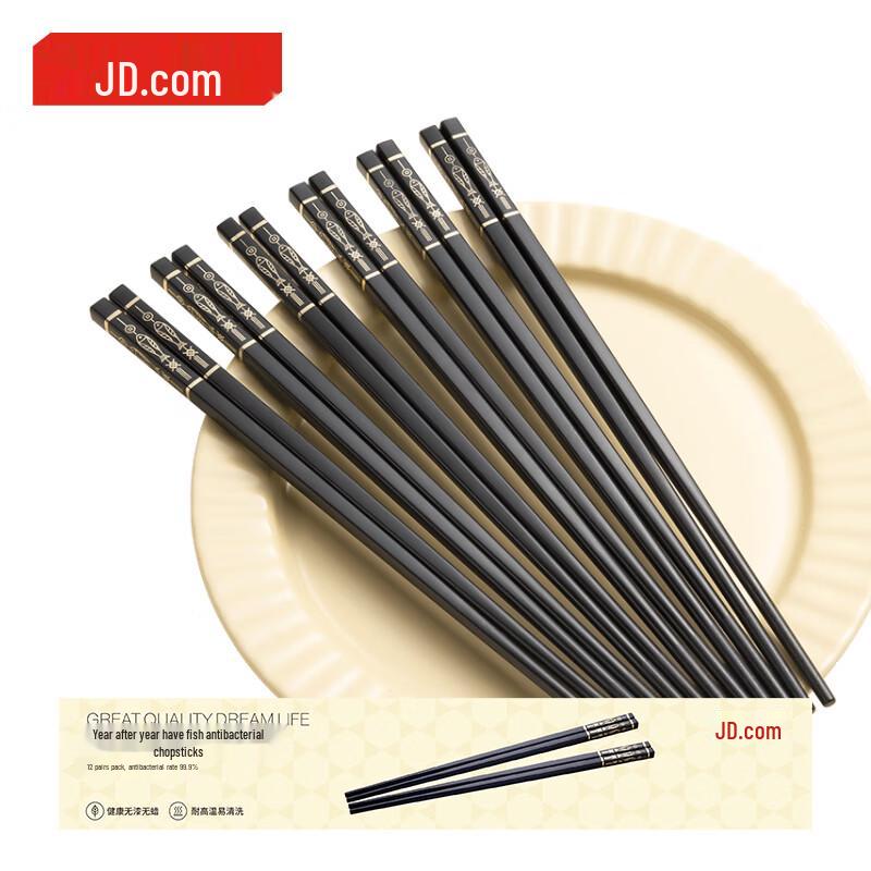 Jingdong Zhizao Year of the Fish Anti-bacterial Alloy Chopsticks Set