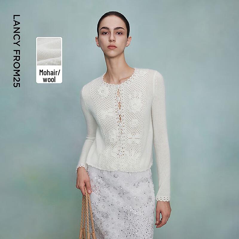 

LAFEE Artist Collaboration 3D Floral Knitted Cardigan Sweater S