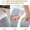 Inyahome Gray Bathroom Rugs Non Slip Bath Mat Super Absorbent Floor Bath Rug Microfiber Thick Plush Fluffy Carpet Machine Wash
