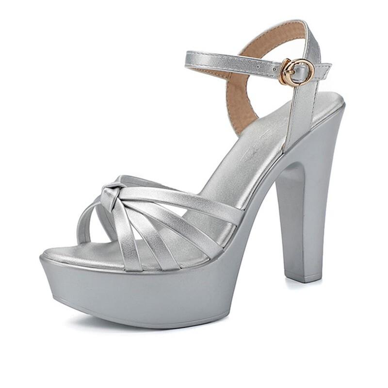 Летние сандалии-гладиаторы с узкими ремешками пикантные туфли-лодочки на очень высоком каблуке-шпильке и открытой платформе женская обувь в римском стиле 32 серебряный 3278₽