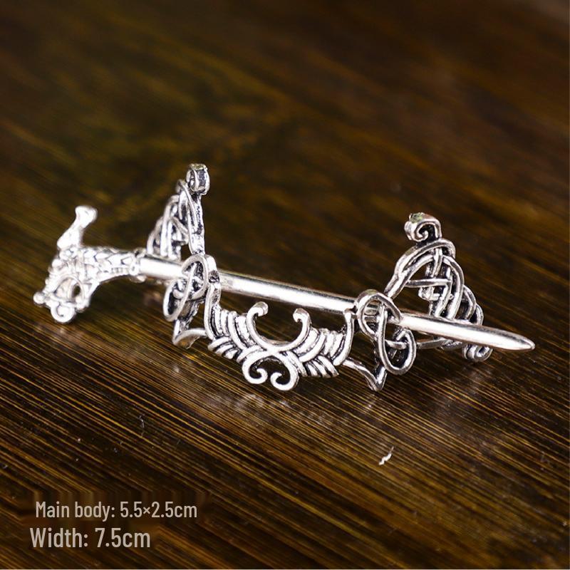 Hanfu Haarkrone: Unisex Kopfschmuck im antiken Stil mit Haargummi und Nadeln für Cosplay, Fotografie und Auftritte.