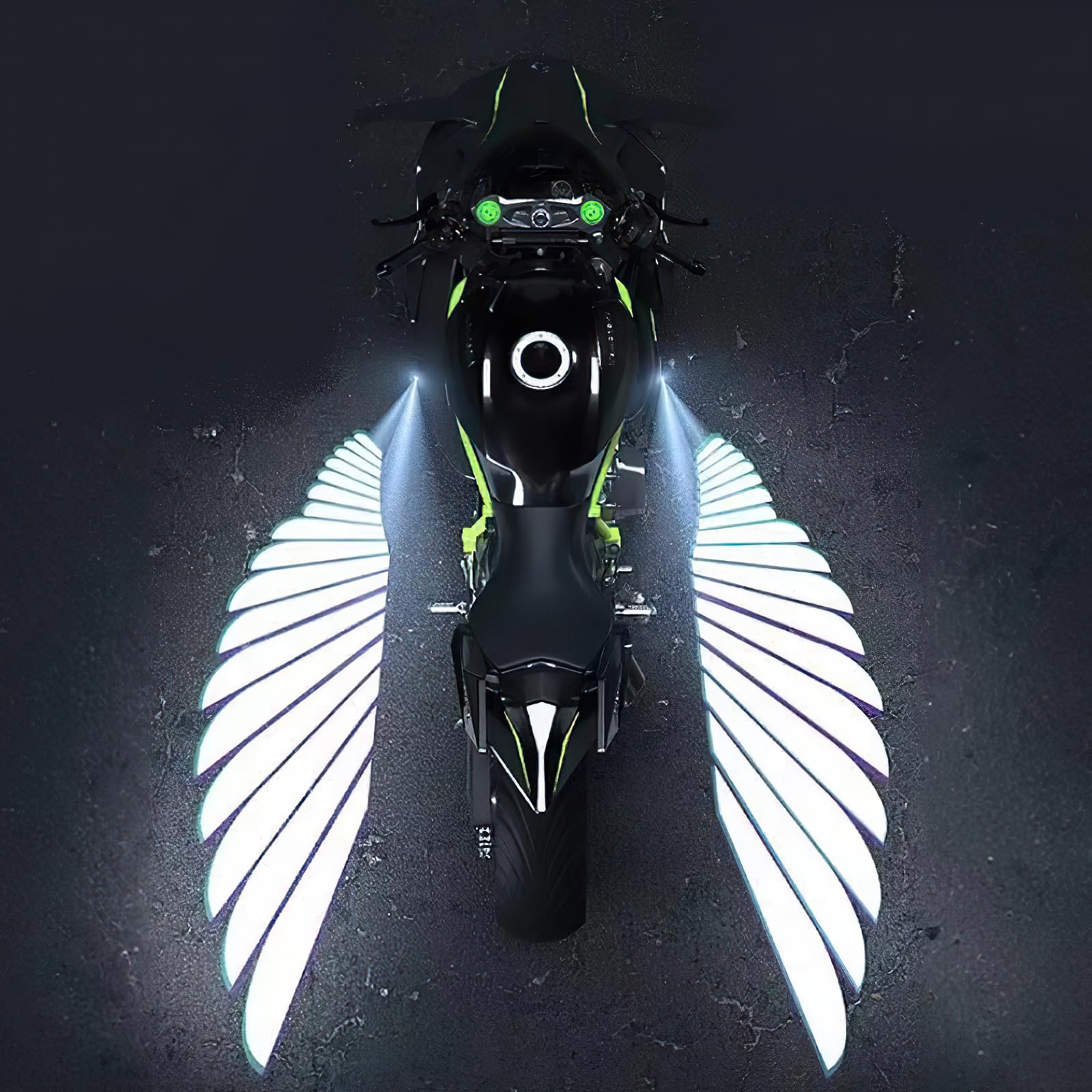 

OBEST Лампа-подсветка для мотоцикла «Крылья ангела», Декорация крыльев ангела для мотоцикла, Светодиодная водонепроницаемая универсальная подсветка, Высокая яркость, Белый