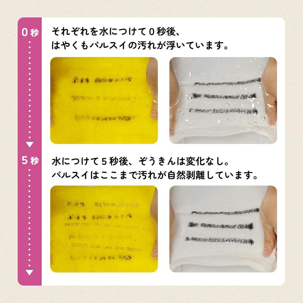 Copa Corporation Pulsui Cloth 8-Piece Set, White & Sky Blue, Cleaning Cloths, Natural Pulp, Made in Japan