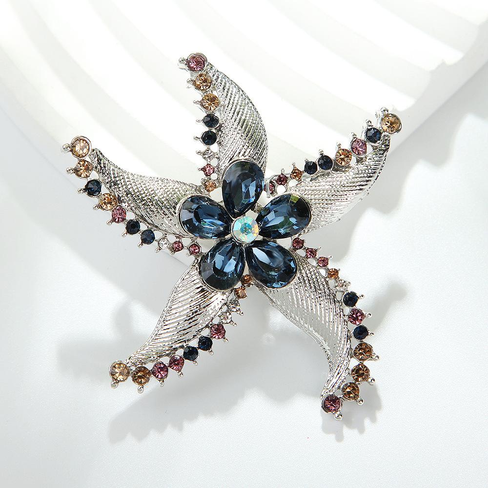 Baroque Luxury Starfish Design Brooch for Men and Women Jewelry Accessories Wedding Holiday Party Gift