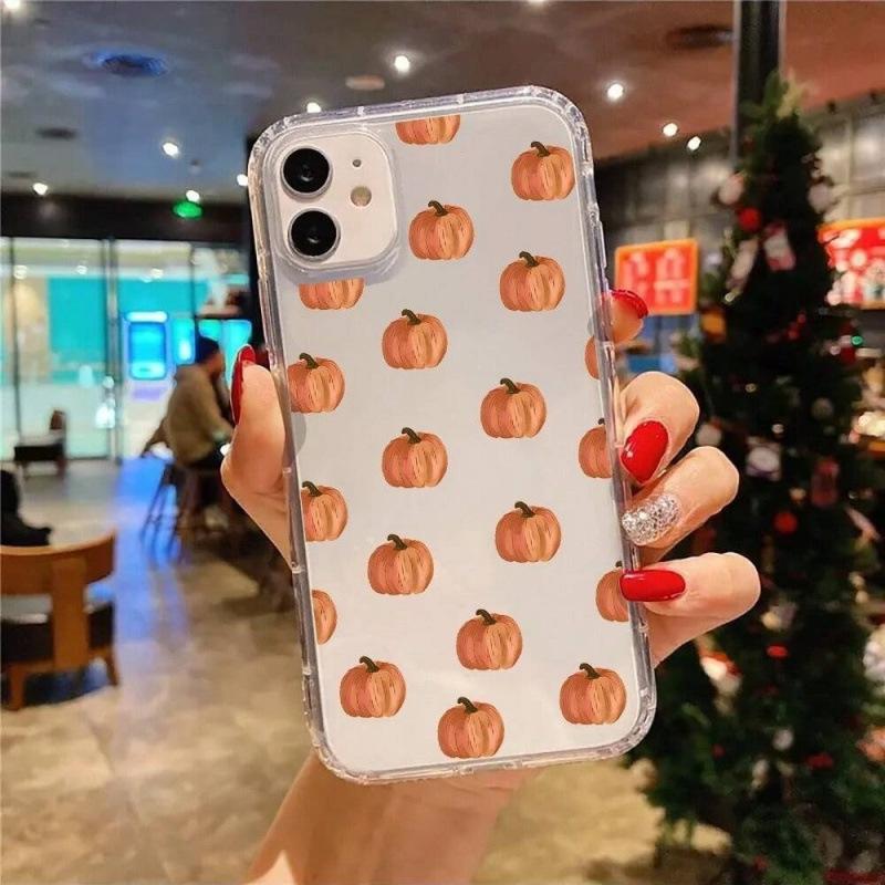 Full screen small pumpkin is suitable for Apple 16pro mobile phone case 15pro transparent 1413 airbag 12 trend 11 explosion