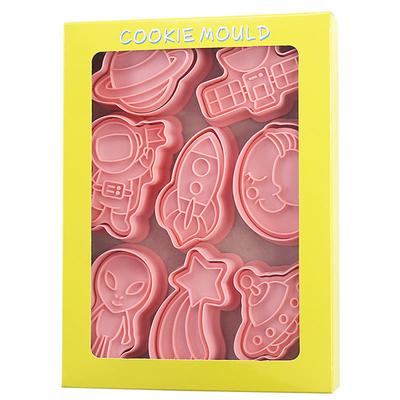 8Pcs/Set Space Astronaut Biscuit Mold 3D Cartoon Cookie Mold Biscuit Cutter