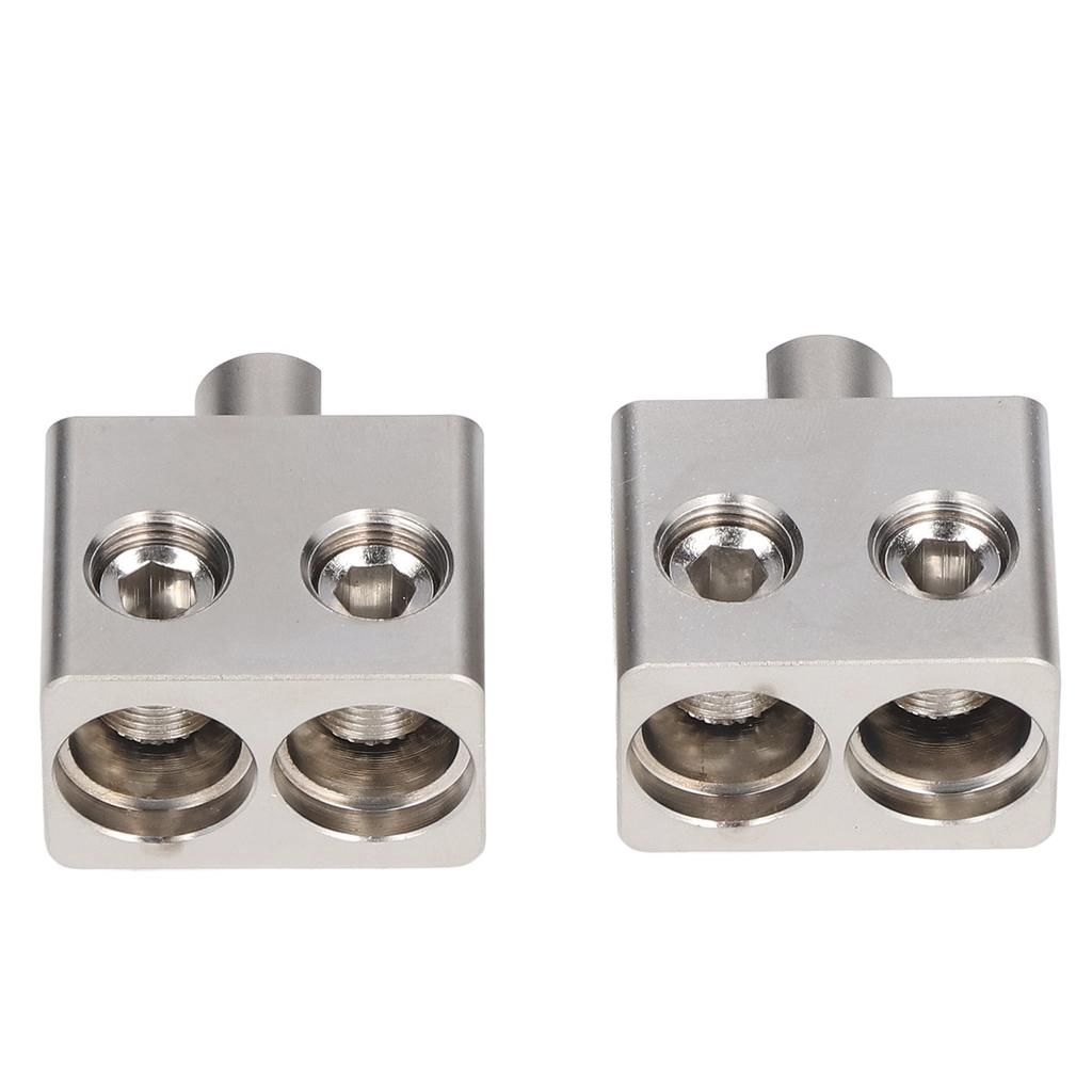 2 stk Bilstereoforsterker Dobbel 10 Gauge til 10 Gauge Forsterkerinngangsredusere Utladningsflaske Ett Punkt