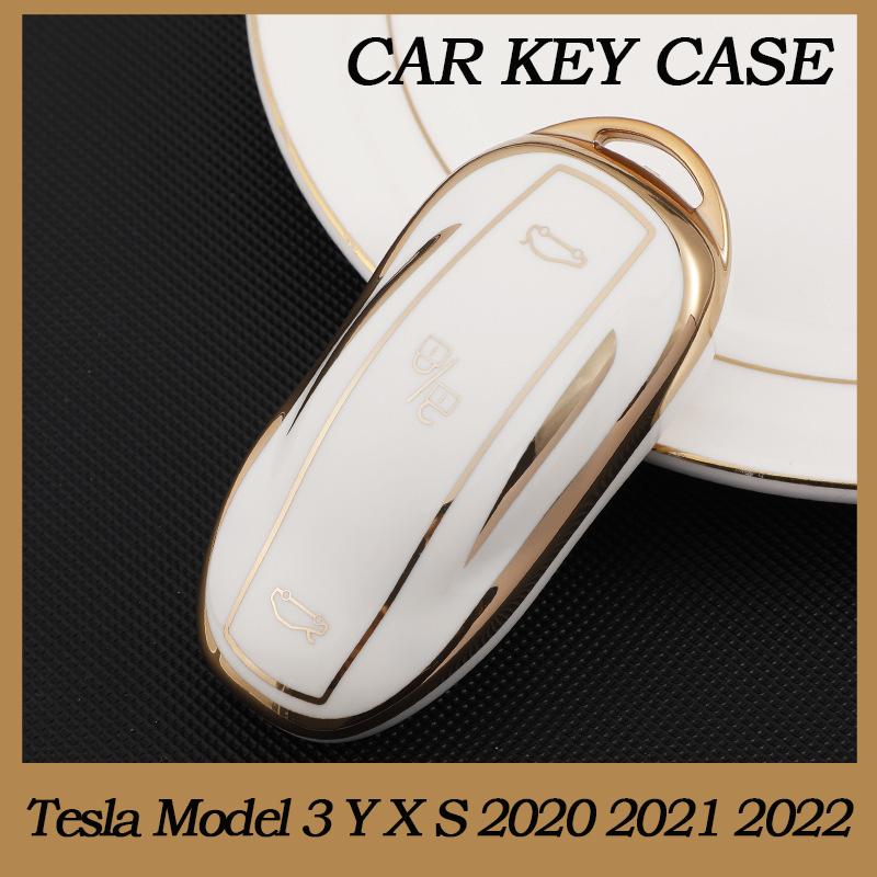 

New Design TPU Car Key Case for Tesla Model 3 Y X S 2020 2021 2022 Keychain Bag Shell Remote Cover Holder Protector Accessories model 3y чорний