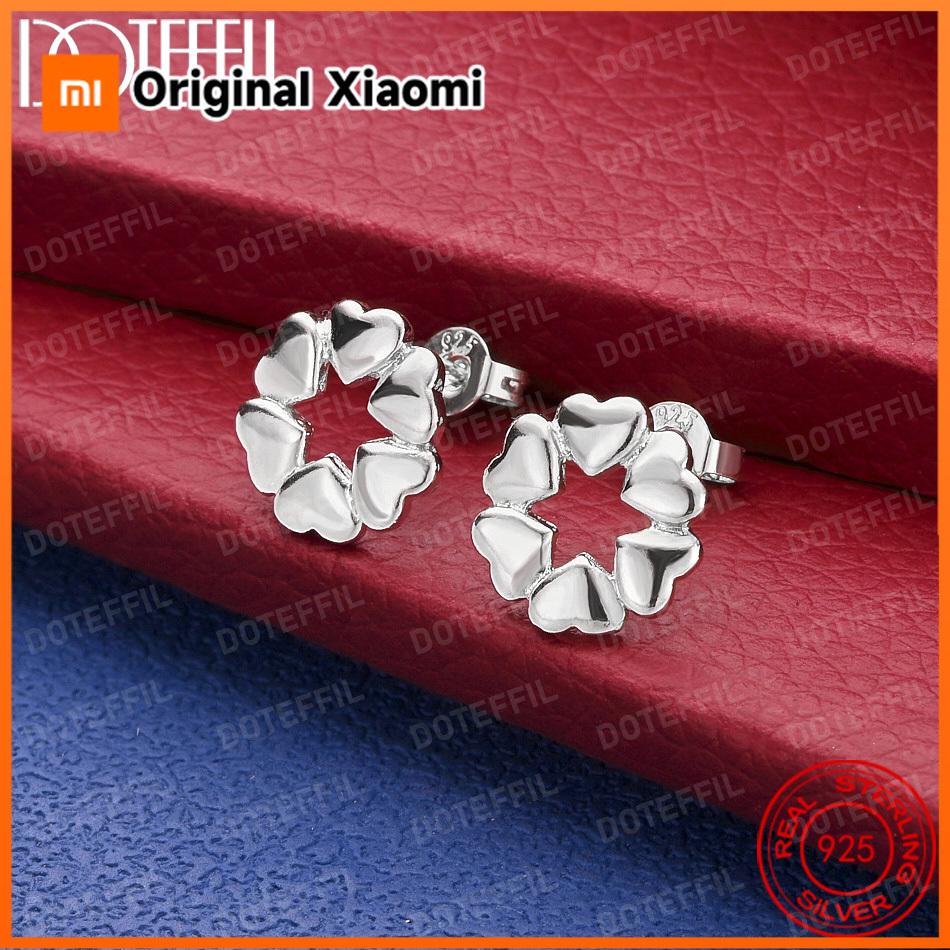 Xiaomi 925 Sterling Silver Exquisite Heart Garland Stud Earrings for Women Party Wedding Accessories Elegant Jewelry