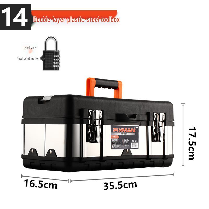 

Extra Thick Double-Layer Toolbox for Art Students & Plumbers - 304 Stainless Steel
