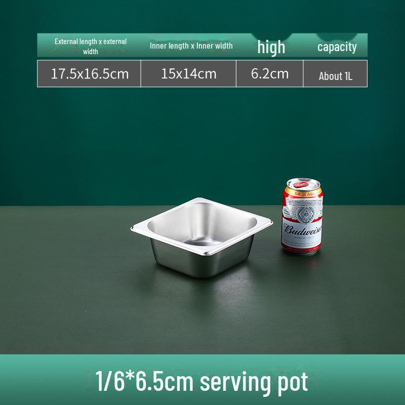 Quadratische Servierschüssel aus Edelstahl mit Deckel für Fast Food, Milchtee, Gewürze oder Hot Pot