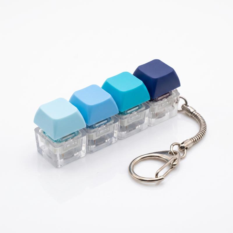 4-Button Keycaps Keyboard Fidget Keychain Stress Relief Fidget Clicker Toy Decompression Toy Bag Pendant