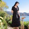 Sancai 2026 Spring French V-Neck Floral Plus Size Dress