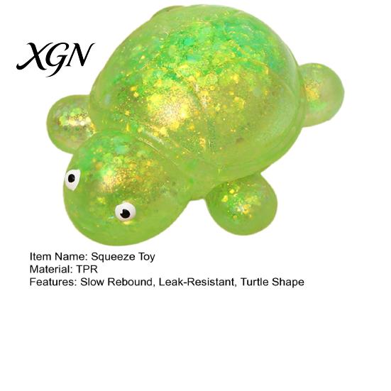 Adult Fidget Toy Squeeze Soft Rubber Stress Relief Slow Relaxation Hand Rebound Glitter Powder Turtle Shape Decompression