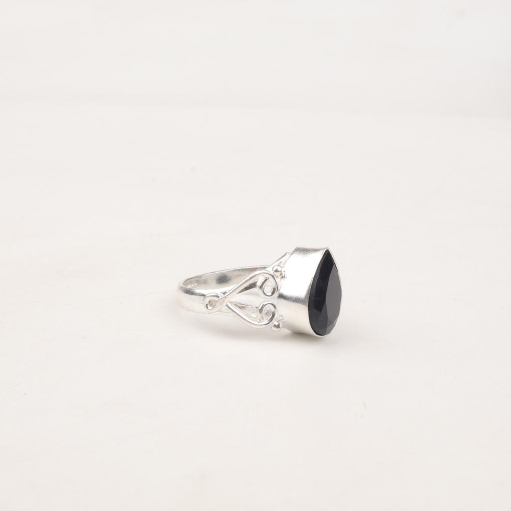 Natural Black Onyx Gemstone 925 Sterling Silver Jewelry Handmade Stylish Ring RR-46-4