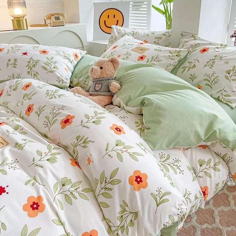 Love Heart Bedding Set Comforter Cover Sets Duvet Cover Set Home Sheet Pillowcase Soft No Filling Bed Linen Twin Full Queen Size
