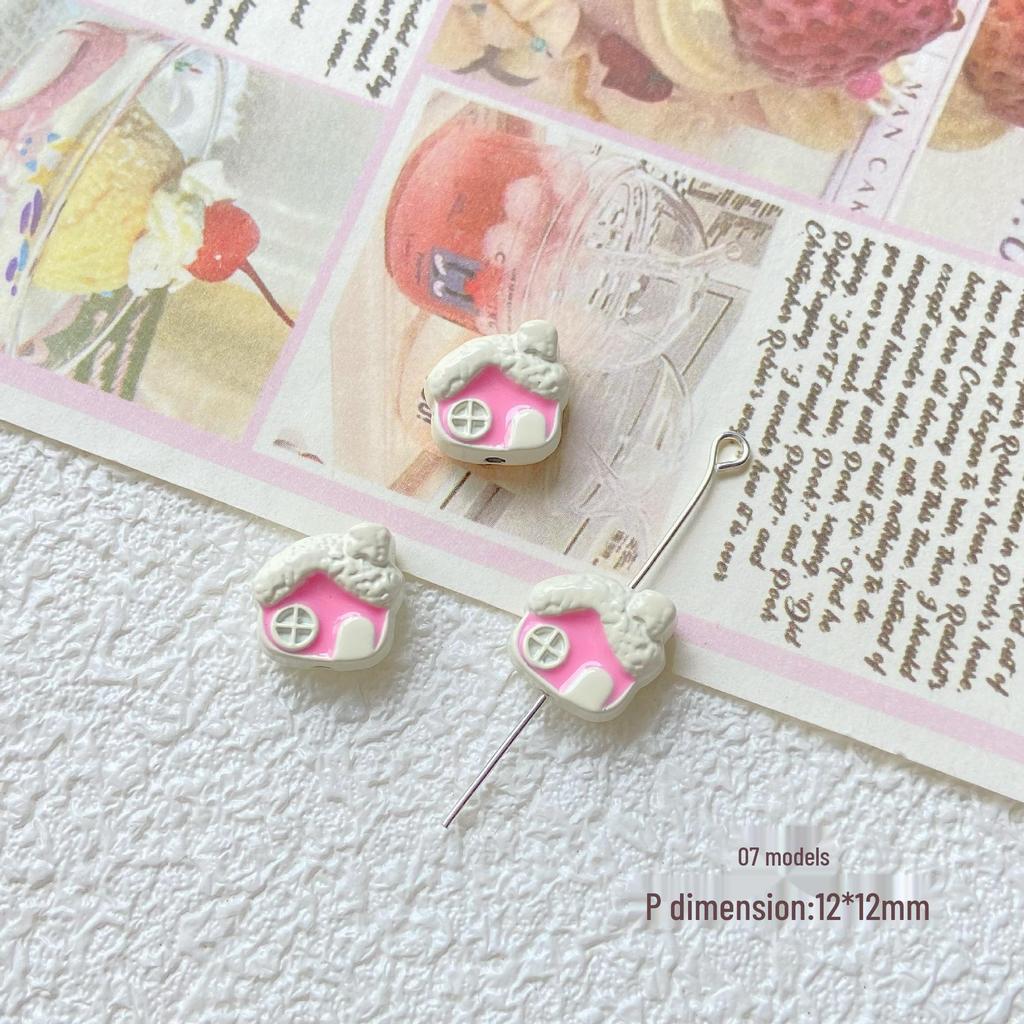 Pink White Bunny Bear Camera Cat Alloy Beaded Charm Bracelet/Necklace Accessories