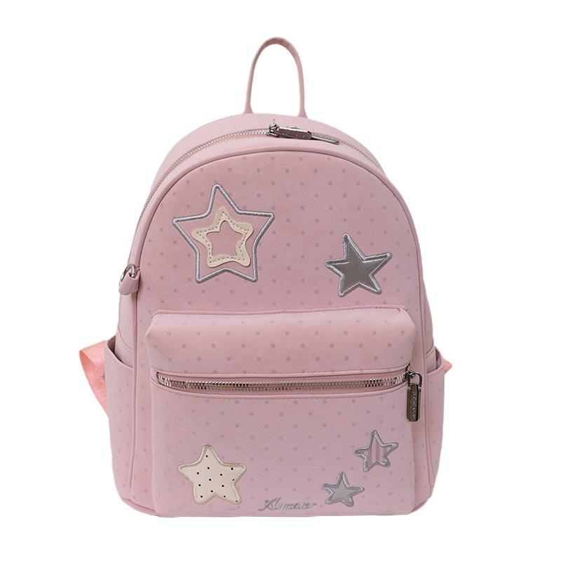 Schoolbag small schoolbag college style classic polka dot star backpack new Korean high value large capacity versatile backpack