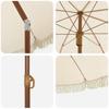 Beach Umbrella Yellow and White 160 X 160 X 196 Cm