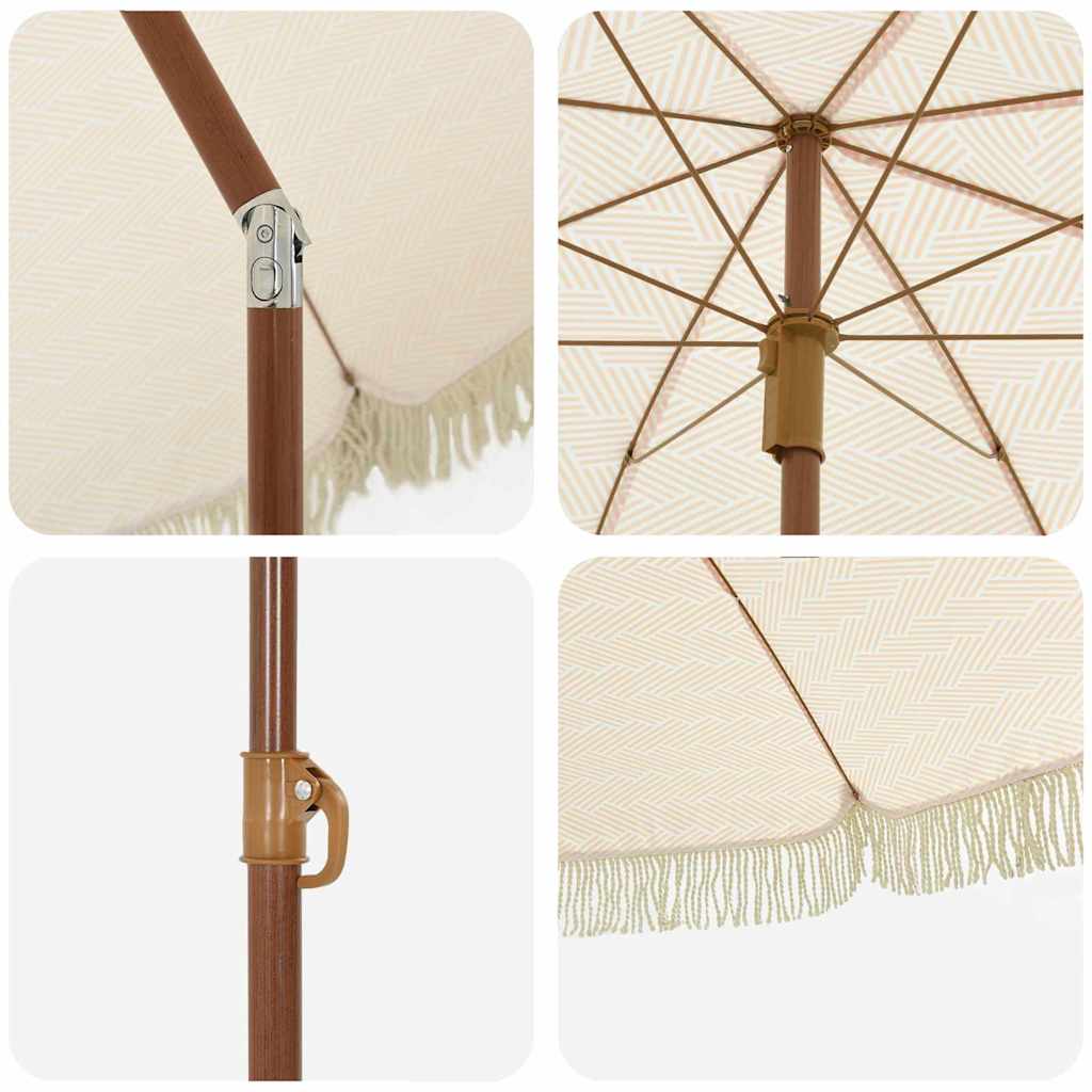 Beach Umbrella Yellow and White 160 X 160 X 196 Cm