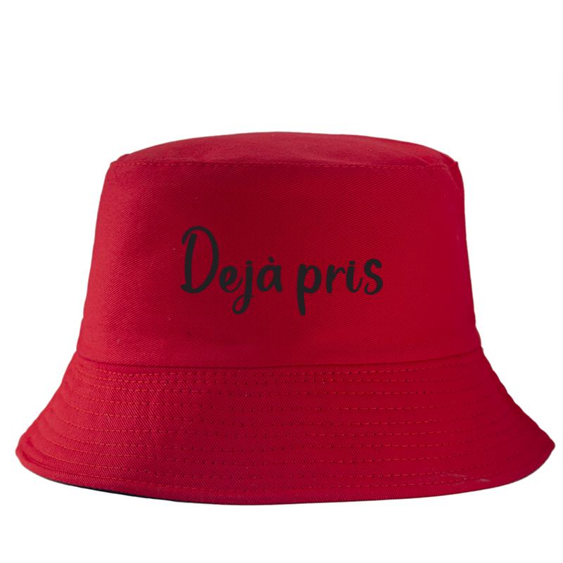 Dj Pris(e) Letter Bob Imprim Reversible Bucket Hat Women Unisex Travel Casual FisherUnisex Cap Girl Boy Cotton Panama Hat
