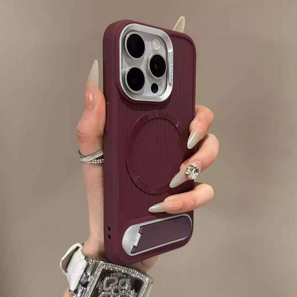 Invisible Folding Bracket Magnetic For Magsafe Case For iPhone 16 Pro Max 15 14 13 12 11 Pro Soft Silicone Shockproof Cover