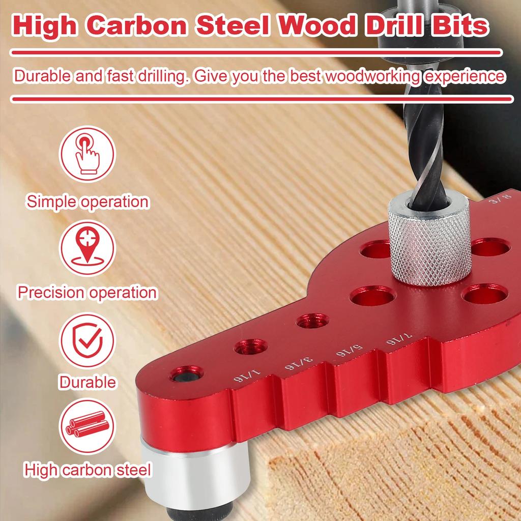 New Self Centering Scriber Dowel Jig Kit Aluminum Alloy Vertical Pocket Hole Drilling Jig Precise Wood Dowel Drill Guide