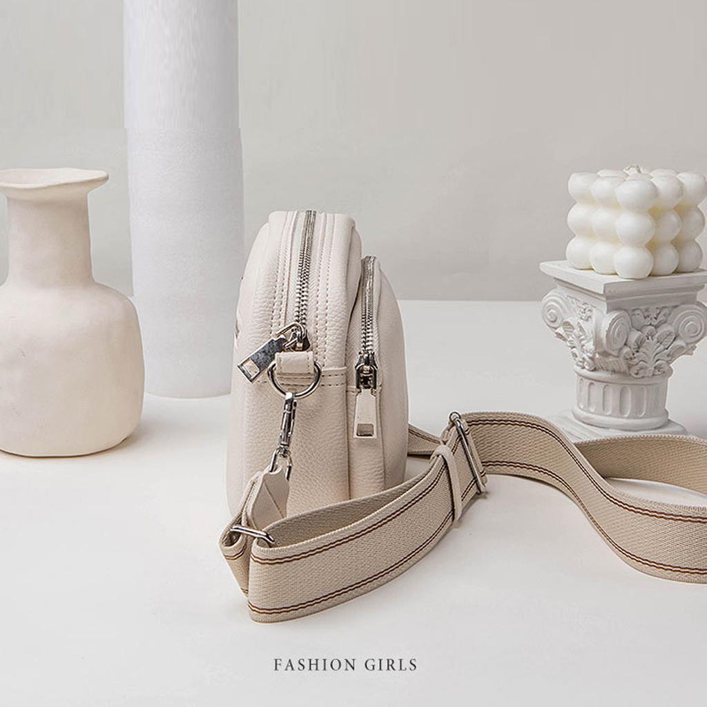 Neue kleine quadratische Tasche mit Litschi-Muster, bequemer Webriemen-Stil, breiter Schulterriemen, kleine Tasche, Umhängetasche für Damen