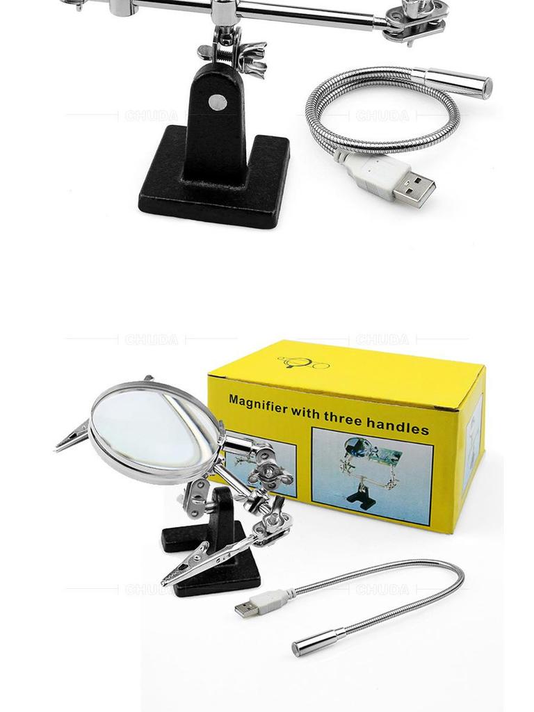 60mm Mechanical Soldering Iron Kit with LED and Magnifier