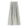 Korean Retro Style Women's Striped Wide-Leg Lace-Up Pants - 2026 Summer Collection