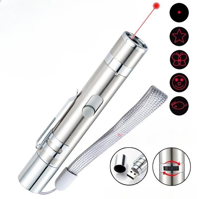 

USB Зарядка Многофункциональный Инфракрасный Лазер Многопаттерновый Саморазвлечение Интерактивный Наконечник Ручки Игрушка для Кошек Лазерная Дразнилка для Кошек Cat Teasing [opp Bag