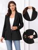 Allegra K Women's Work Blazer, Business, Long Sleeve, Collared, Dressy, Casual, Belted, Suit Jacket, Black, Size M