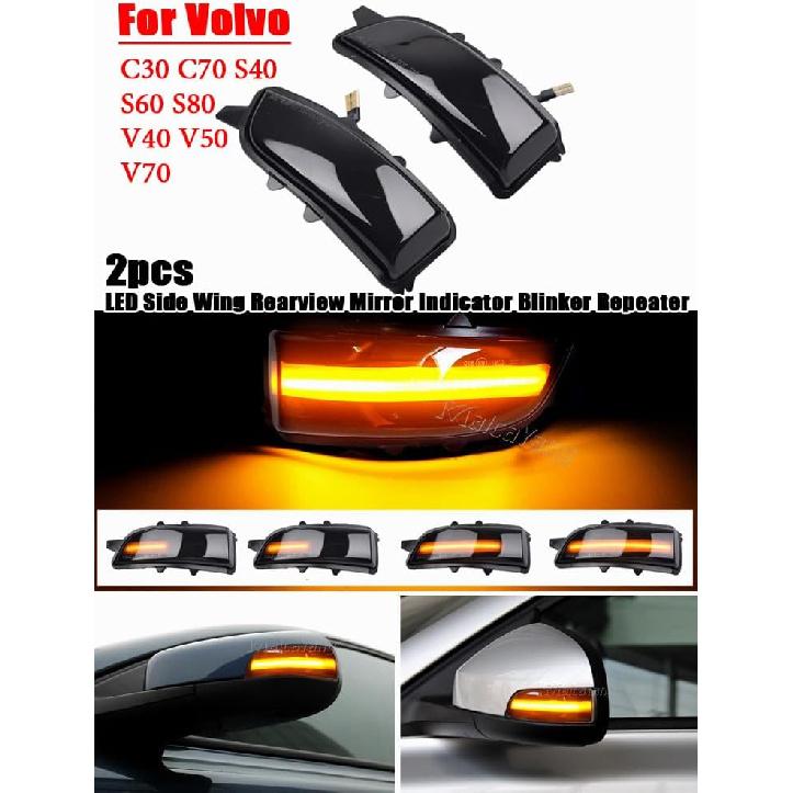 Malcayang Seitenspiegel Blinker Leuchte Sequenziell Dynamisch Blinker Licht Ersatz Kompatibel mit Volvo C30 C70 S40 V40 V50 V70 S60