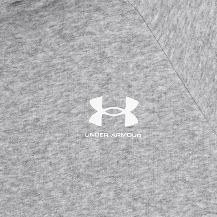 Under Armour Rival Solid Color Hooded Pullover Sport Long Sleeve Sweatshirt Men Tops Gray 1366723-035