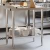 Kitchen Work Table with Backsplash 82.5x55x93 Cm Stainless Steel