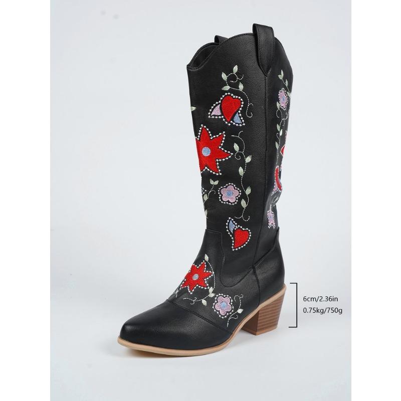 Schuhe im neuen Stil: Halbhohe High-Top-Stiefel für Damen, Übergröße Lederstiefel mit dickem Absatz für Damen