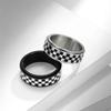 Rennschachbrett Fidget Spinner Herrenringe Edelstahl Punk Rock Einfacher Schmuck für Damen Modeaccessoires Geschenk Großhandel