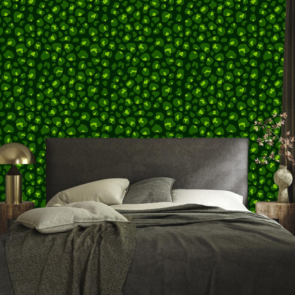 Bottle Green, Lime and Green Leather Wallpaper 50x1000
