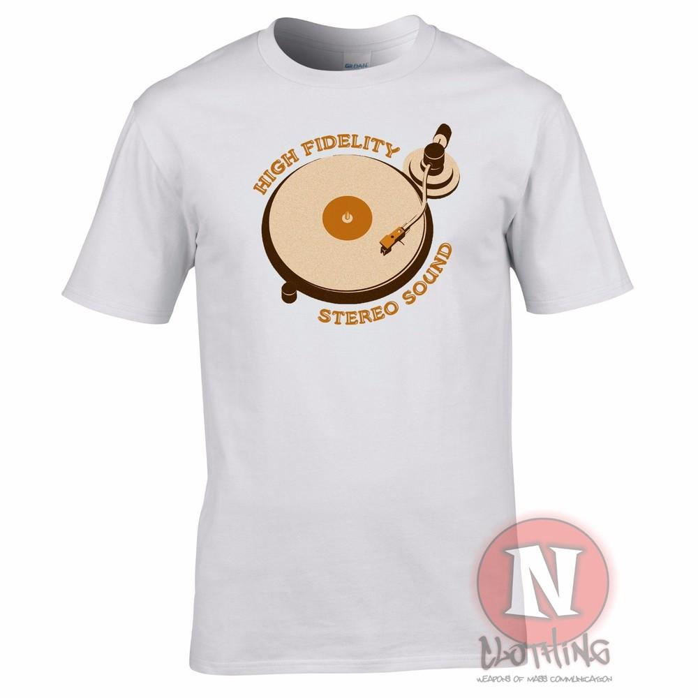Dj Turntable High Fidelity Stereo Sound Old School Style TShirt Rave Retro Cool S