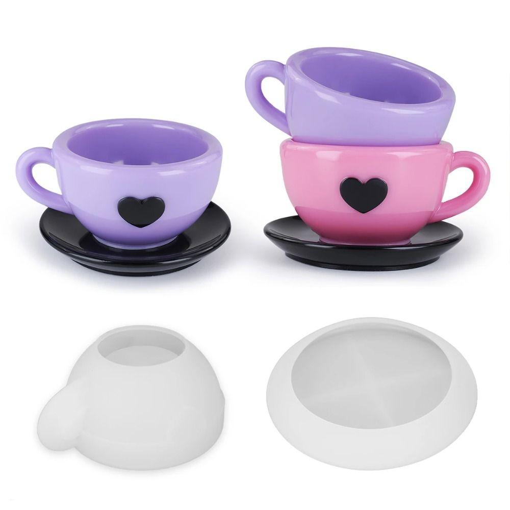 Silicone Material DIY Mold Coffee Cup Shape Epoxy Resin Mold Love Teacup Silicone Mold Home Decor
