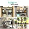 Huxiansen Kitchen Storage Rack, Under-Sink Organizer, Multi-Layer Extendable Cabinet Shelf, Countertop Pot Rack, Storage Shelf