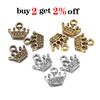 20pcs/lot 13x14mm Charms Crown Tibetan Gold Color Charms Pendants Findings DIY Bracelet Jewelry Making Supplies Handmade Craft