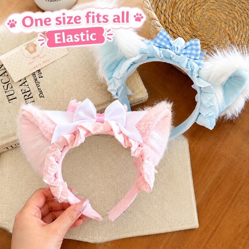 Soft Plush Fabric Plush Cat Ears Hair Decor Princess Style Fluffy Hair Hoop  Party Dress Up