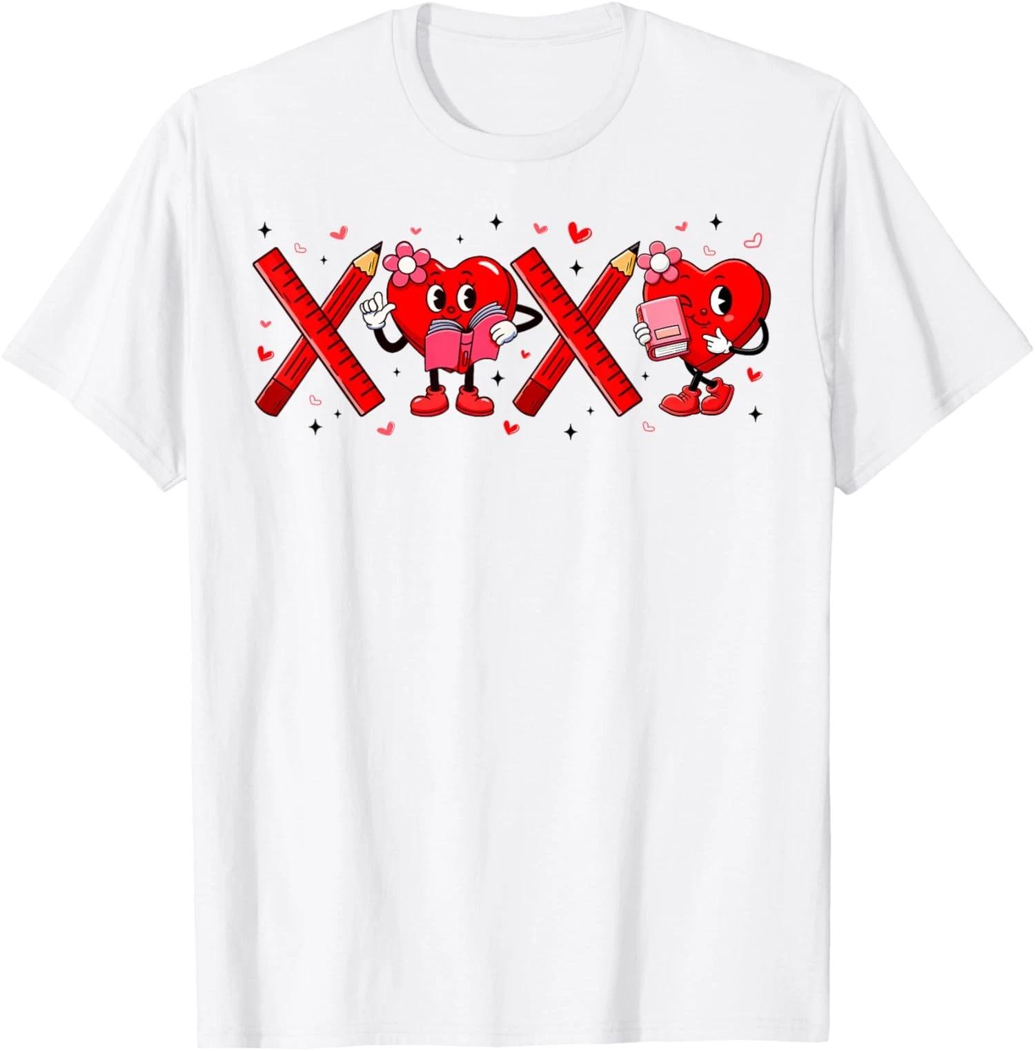 Funny XOXO Heart Groovy Valentine For Teachers T shirt XL