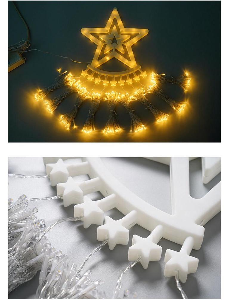LED Five-Pointed Star Christmas Tree Outdoor Waterfall Lights - Flowing Water Hanging Gardens & Courtyards Decor