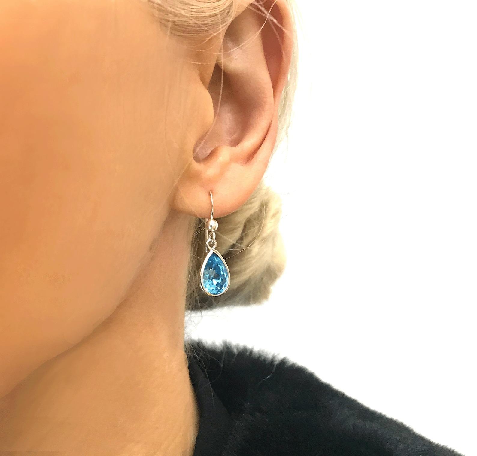 

Серьги-подвески из стерлингового серебра аквамаринового цвета 25mm-28mm синий