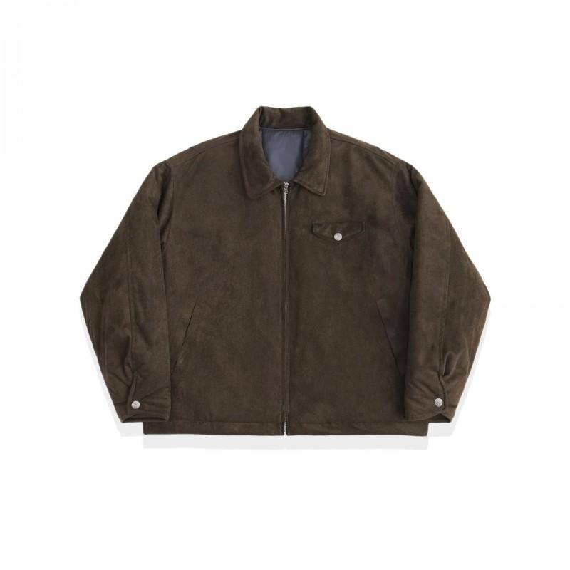 Unisex Winter Suede Fleece-Lined Cotton Puffer Jacket Oversized Fit Warm Casual Coat Men Women