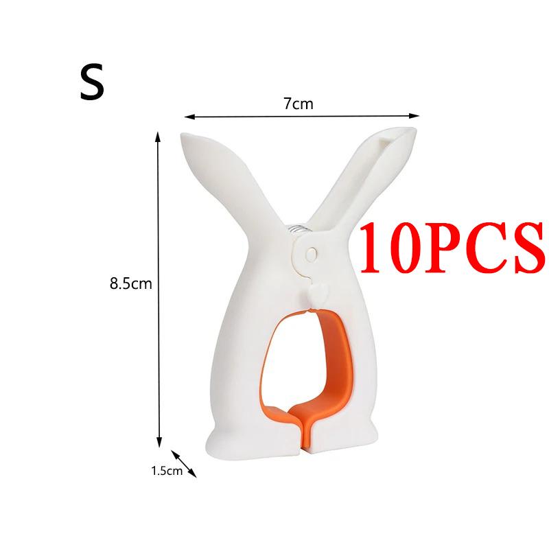 10pcs Large Clothes Clip Multi-function Non-slip No-trace Windproof Clothespins Lovely Rabbit Ear Quilt Drying Fixed Holder